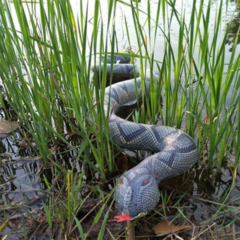 A47F-Serpente gonfiabile per false serpenti gonfiabili per oggetti di scena da giardino per spaventare uccelli scoiattoli