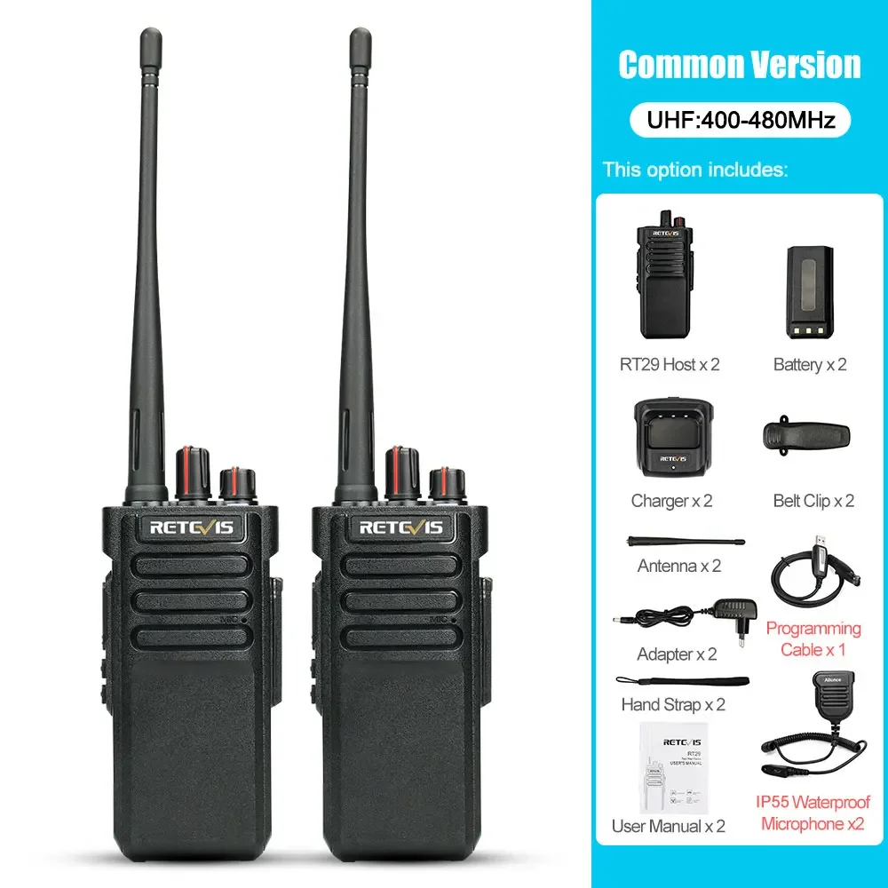 Retevis RT29 Walkie Talkie Lange Afstand Krachtig IP67 Waterdicht VHF of UHF 1pc of 2pcs Duurzaam Tweewegscommunicatiesysteem