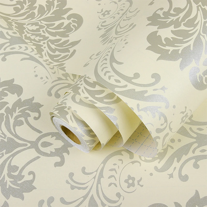 

45x500cm European Style Flower Embossed Wallpapers Simple PVC Waterproof Self-adhesive Wall Sticker for Home Wall Decoration