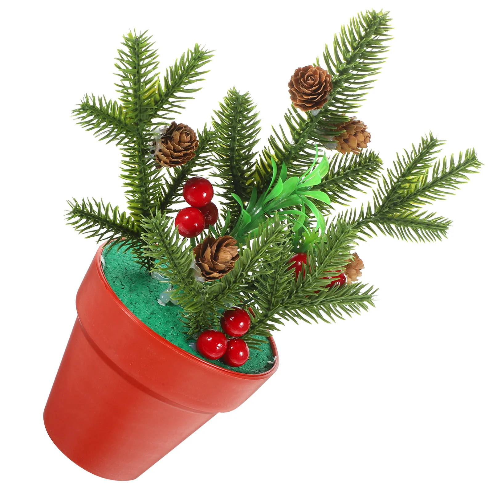 

Artificial Christmas Potted Plant Mini Simulated Pine Tabletop Decor For Home Hotel Bar Party Xmas Scene Decoration
