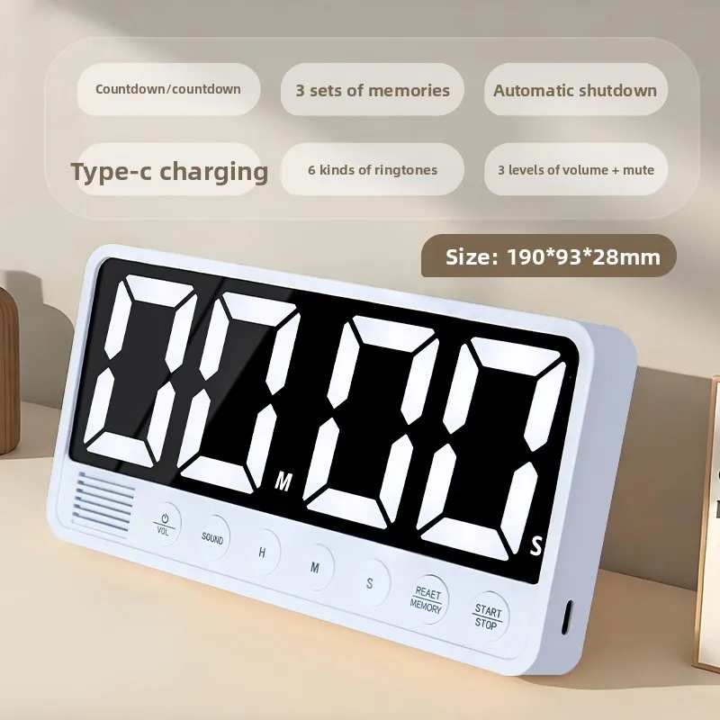 LED Large Screen Timer Kitchen Display Timer, Learn Fitness Time Management
