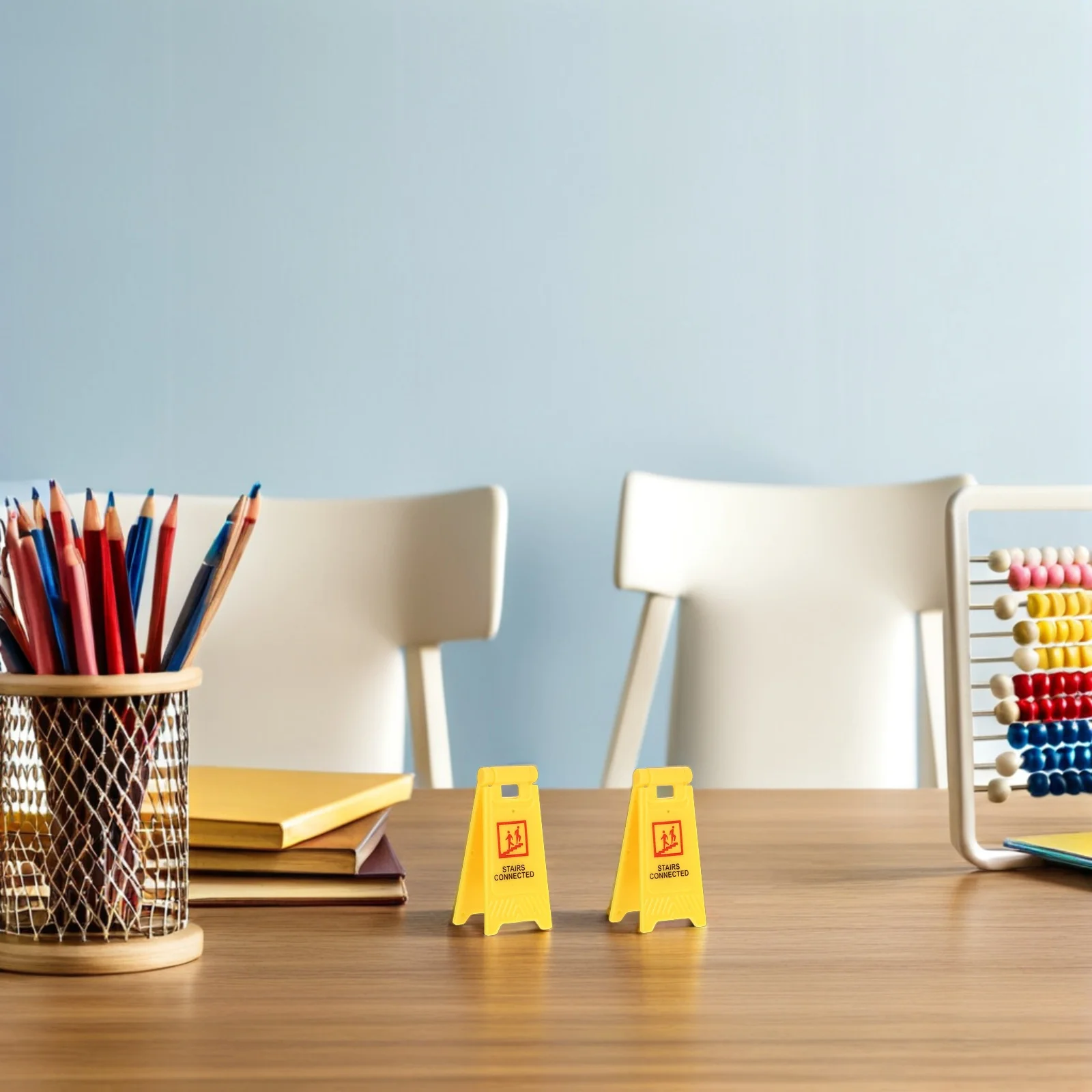 

1 Set Mini Construction Cones Plastic Traffic Sign Bright Color Road Set Pretend Play Street Signs Simulation