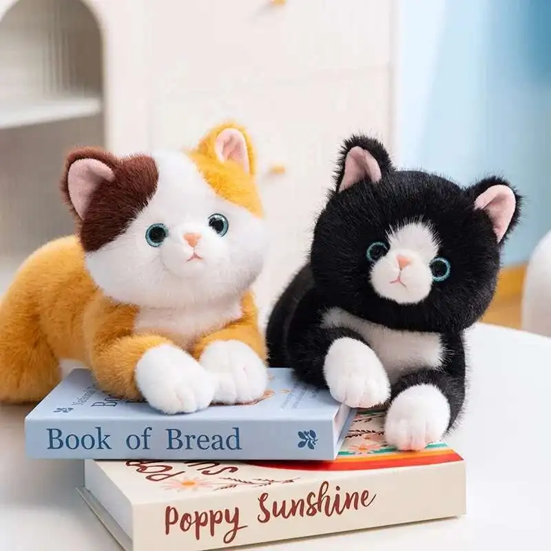 

Плюшевая игрушка-кошка, имитация животного, кукла-кошка, игрушки для детей, мальчиков и девочек, любителей кошек, подарки на день рождения, реквизит для фотосъемки 50 см