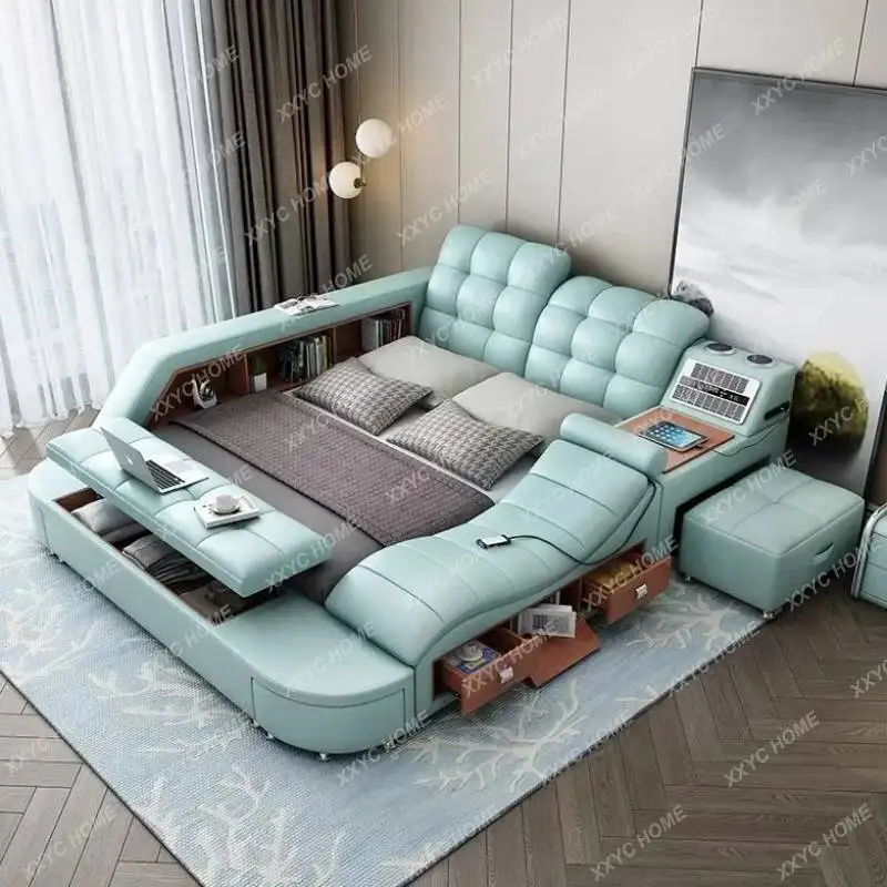 حار بيع لطيف تحت التخزين سرير مزدوج الجمالية ماستر غرفة نوم متعددة الوظائف إطار سرير مزدوج #2