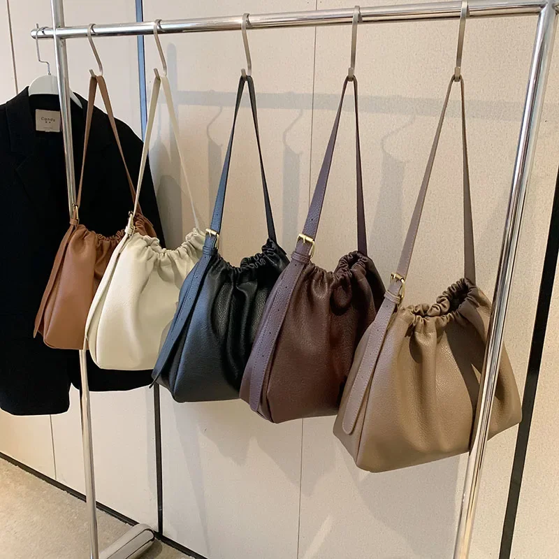 Borse da donna Casual in Pu solido borse da donna in vendita 2024 borsa a mano con filo per cucire di alta qualità Bolsas Femininas