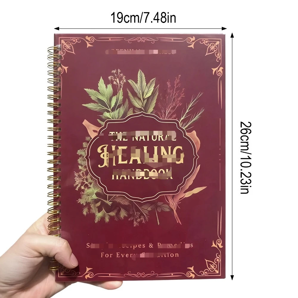 Natural Healing Handbook Spiral Bound Guide With Herbal Remedies And Recipes For Heart Health Blood Sugar Focus Boost 25x17.6cm - Image 5