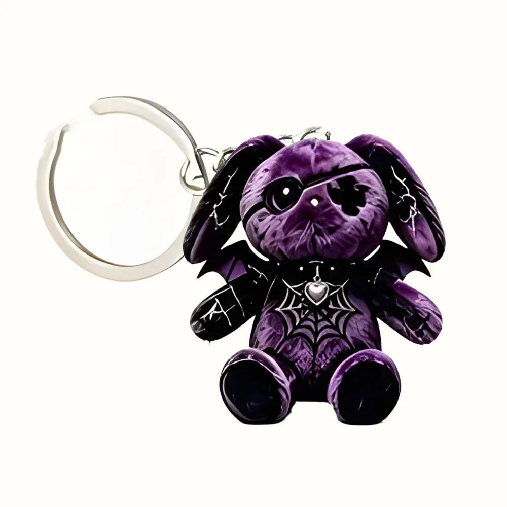 2D Flat Design Acrylic Keychain Wounded Cat Style Y2K Style Kitten Pendant Acrylic Material Spooky Design Gothic Keychain