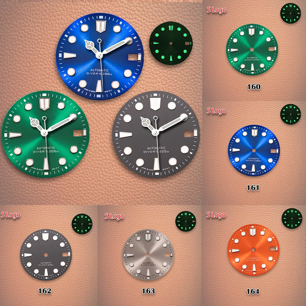 

Лидер продаж 28,5 мм S логотип дайвера 200 м циферблат C3 зеленый серебристый подходит для NH35/NH36 аксессуары для модификации часов