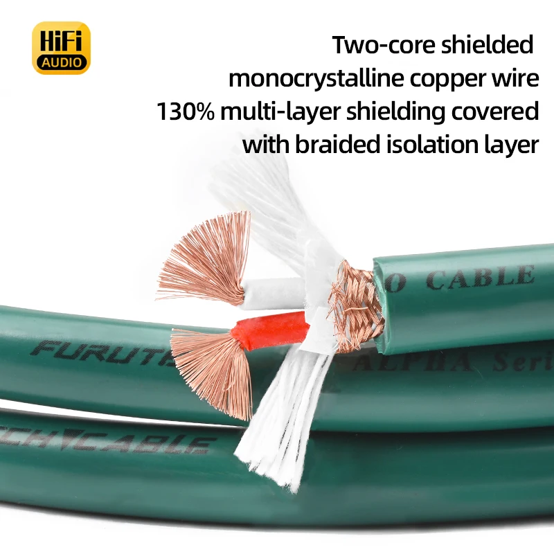 ATAUDIO HiFi RCA Cable for CD Player Amplifier 7N OCC 2-core with Shielding Hi-end Audio Cord 2RCA Male to 2RCA Male Wire
