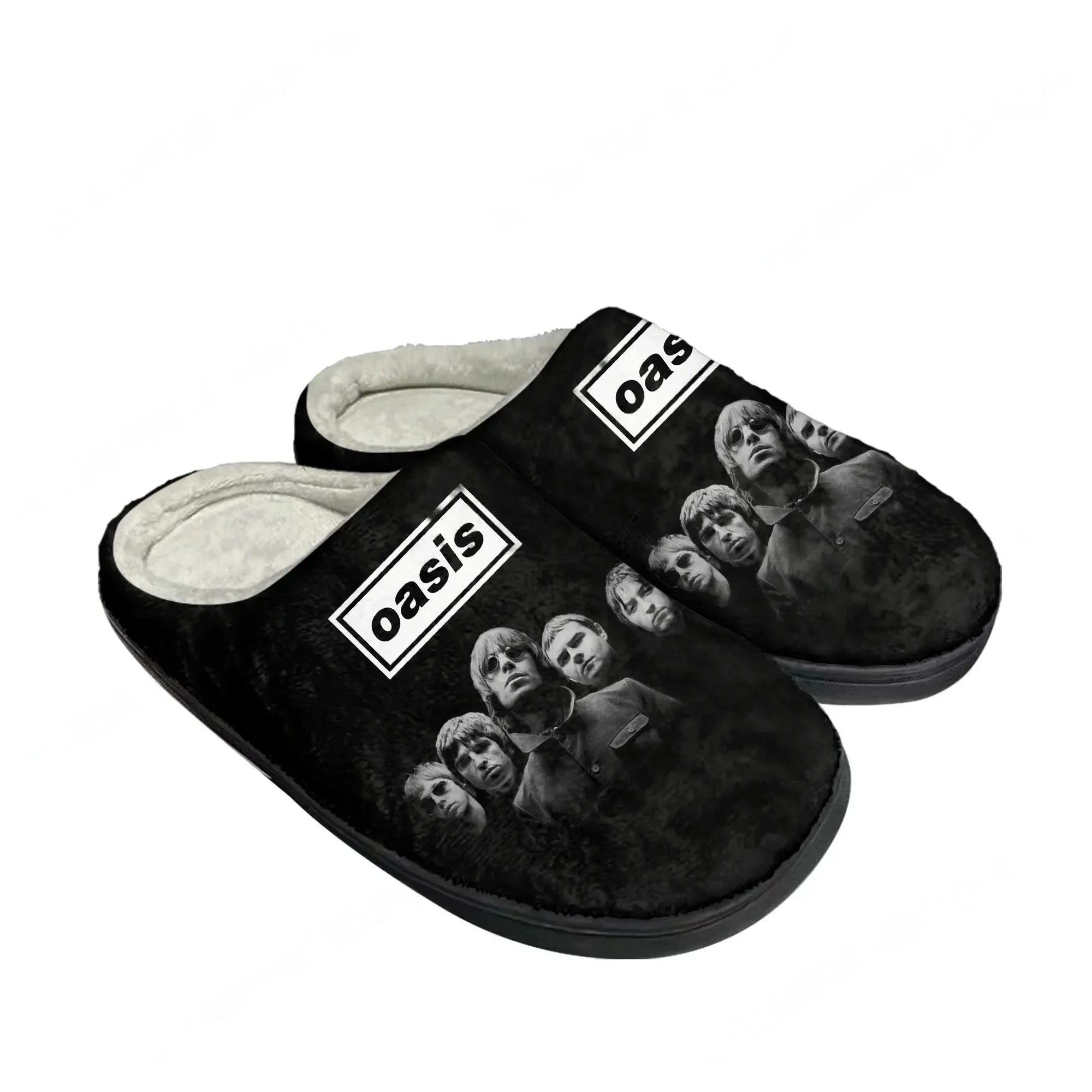 

Oasis Rock Band shoes Cotton Slippers Mens Womens Teenager Latest Bedroom Plush Indoor Keep Warm Shoes Thermal Flat Slipper