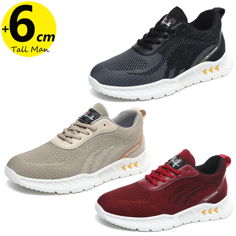 

Tall Men Booster Shoes Elevator Man Sneakers Lift Summer Height Increase Insole 6cm