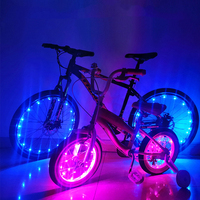 2024 New Colorful LED Wheel Lights Front and Rear Spoke Lights Cycling Decoration Tire Strip Light Accessories Bicycle Lights