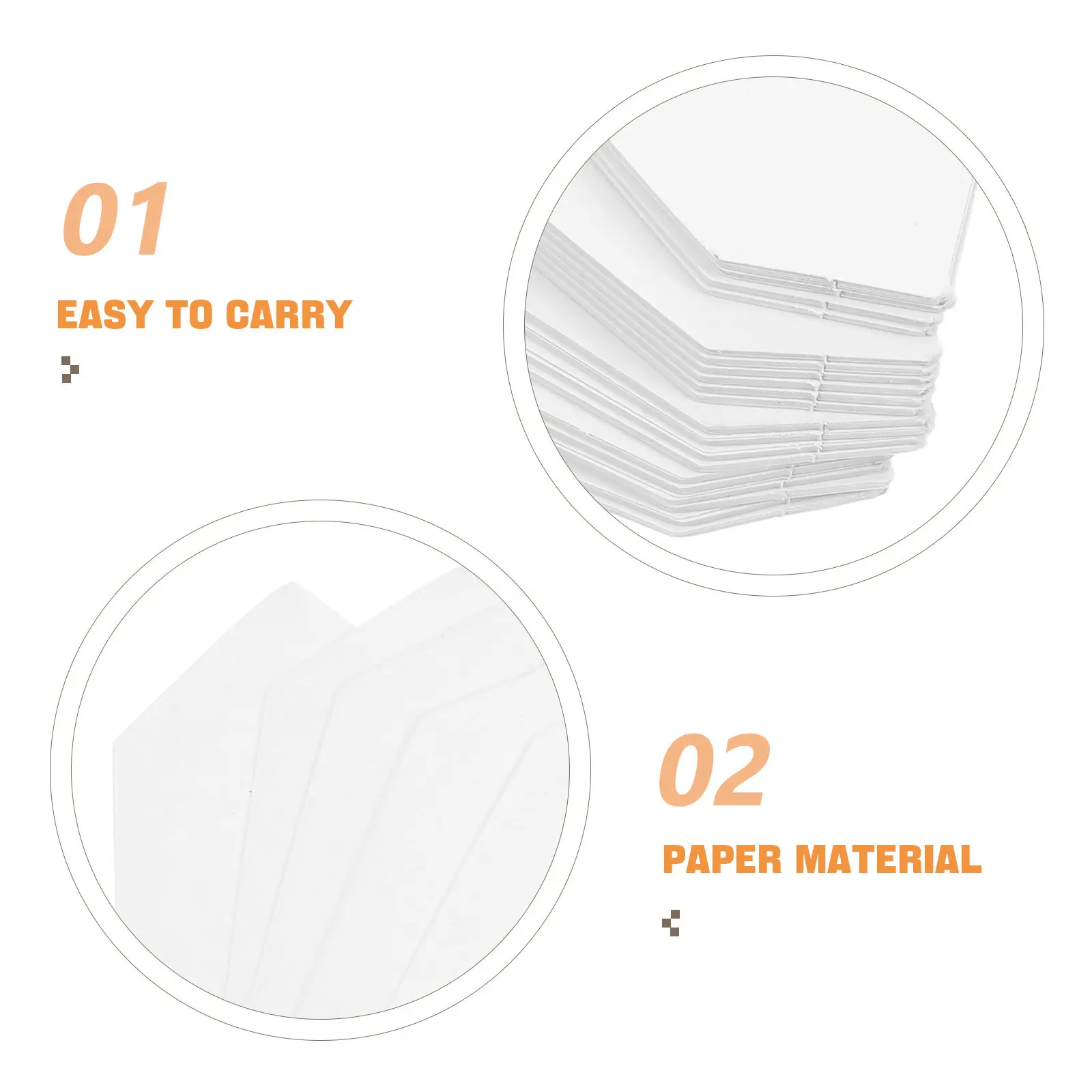 300 Pcs Paper Piecing Template Hexagons Templates Quilting Patterns White for Sewing view 5