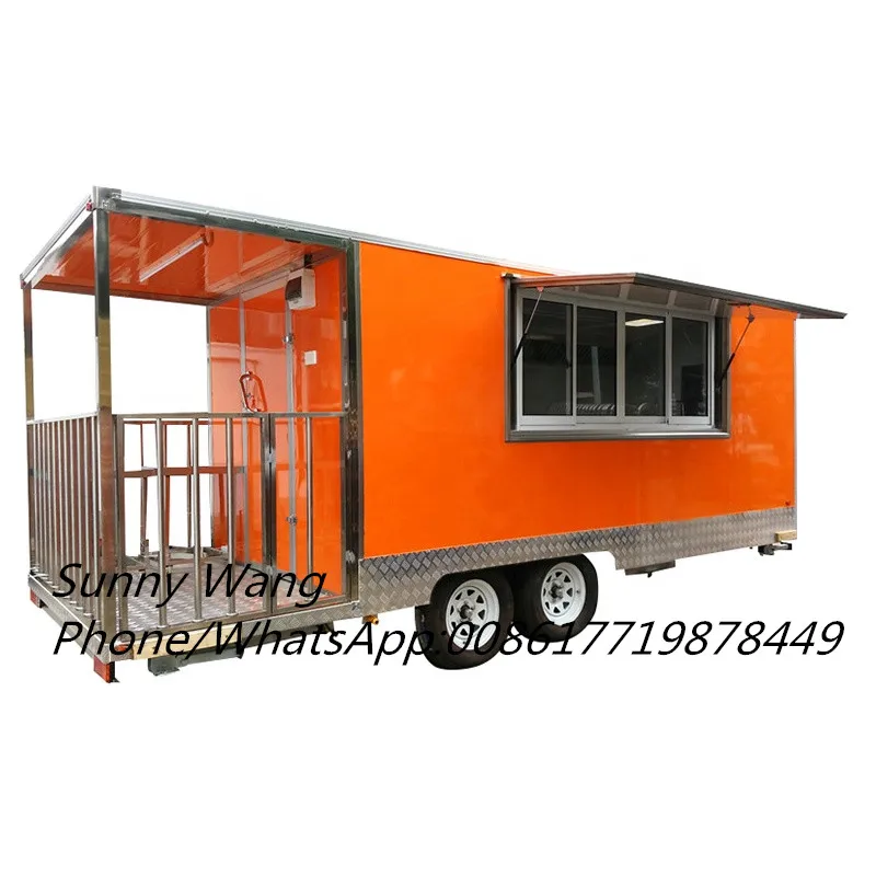 Fast Food Carts Pizza Truck BBQ Kitchen Mobile Fast Food Restaurant Taco Cart Hot Dog Beer Bar Concession Food Trailer