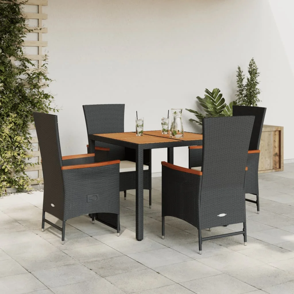 Cushions garden dining Together 5pcs Black resin weathered