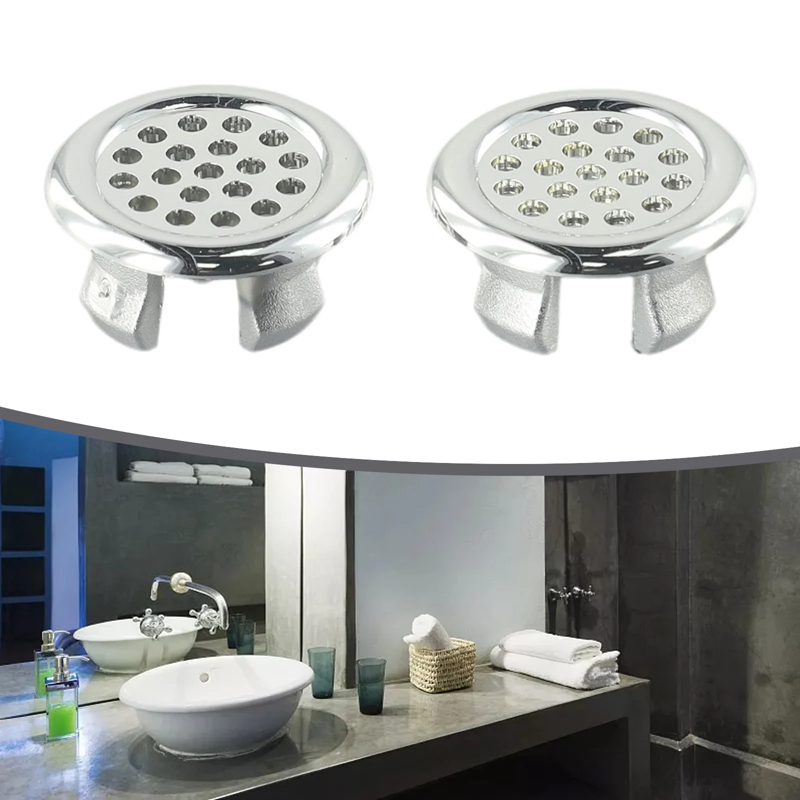 High Quality Practical Easy Accessibility Sink Overflow Ring Sanitary Pedestal Hot Sale 2pcs 2x Replacement Hole