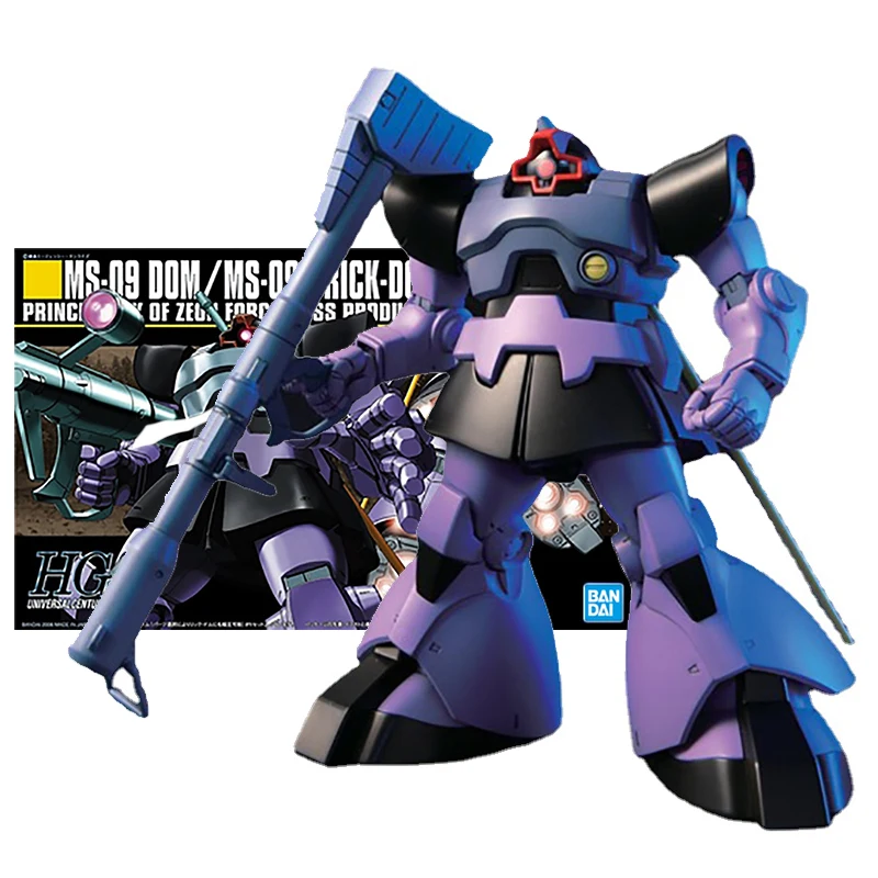 Bandai Genuine Gundam Model Kit Anime Figure HGAC 1/144 MS-09R Rick Dom Collection Gunpla Anime Action Figure Toys for Children