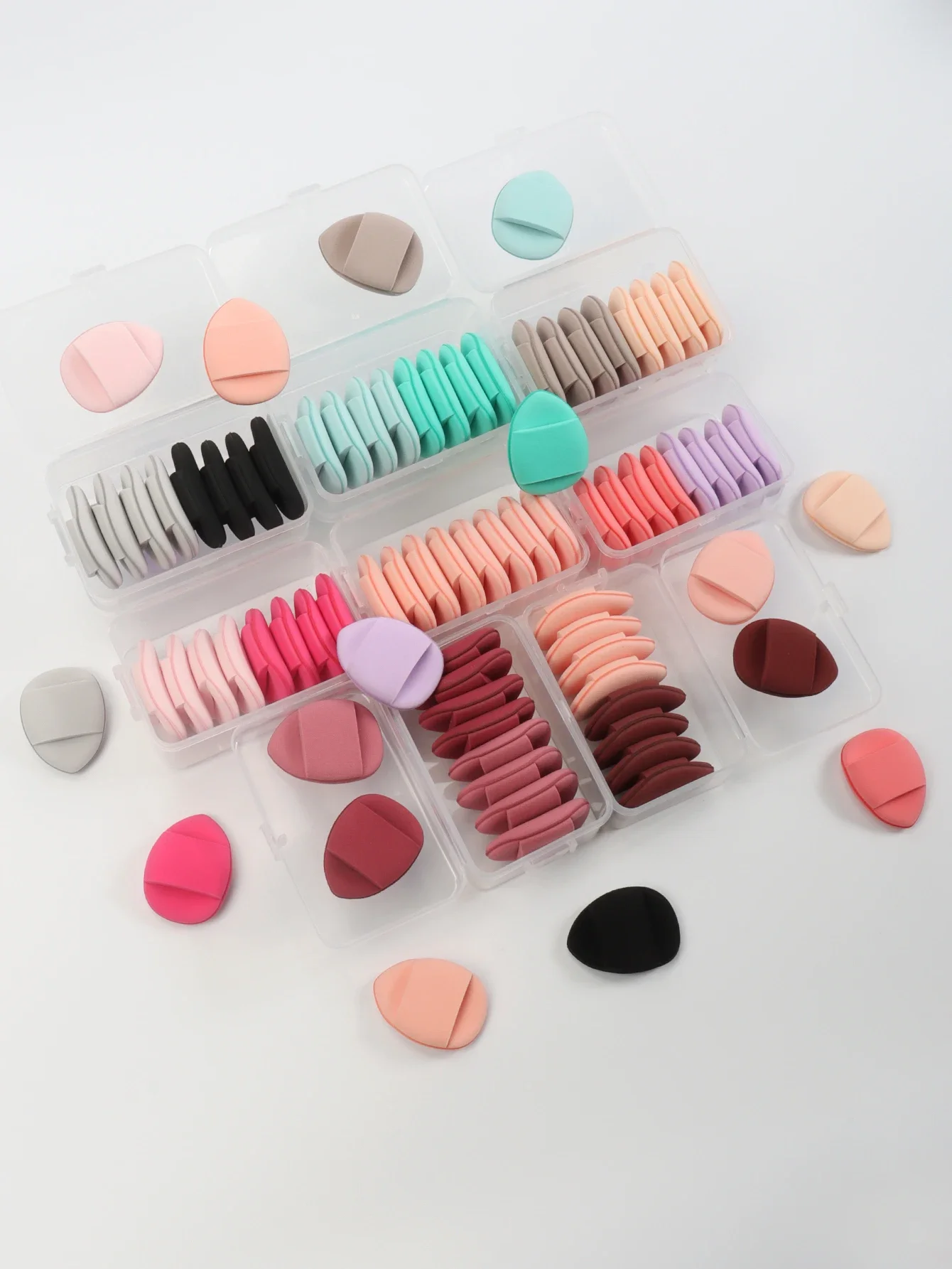 10-pack vingerluchtkussenwolken, inclusief luchtkussenpoederdonsjes, latexvrije gemengde sponzen en make-upwolken, gebruikt voor Li