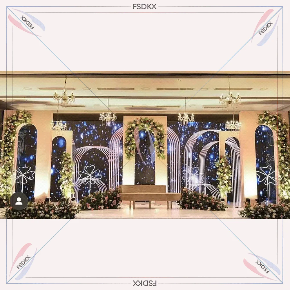 

New Design High Quality Acrylic Logo Backdrop Stand for Event Wedding Wall Backdrop