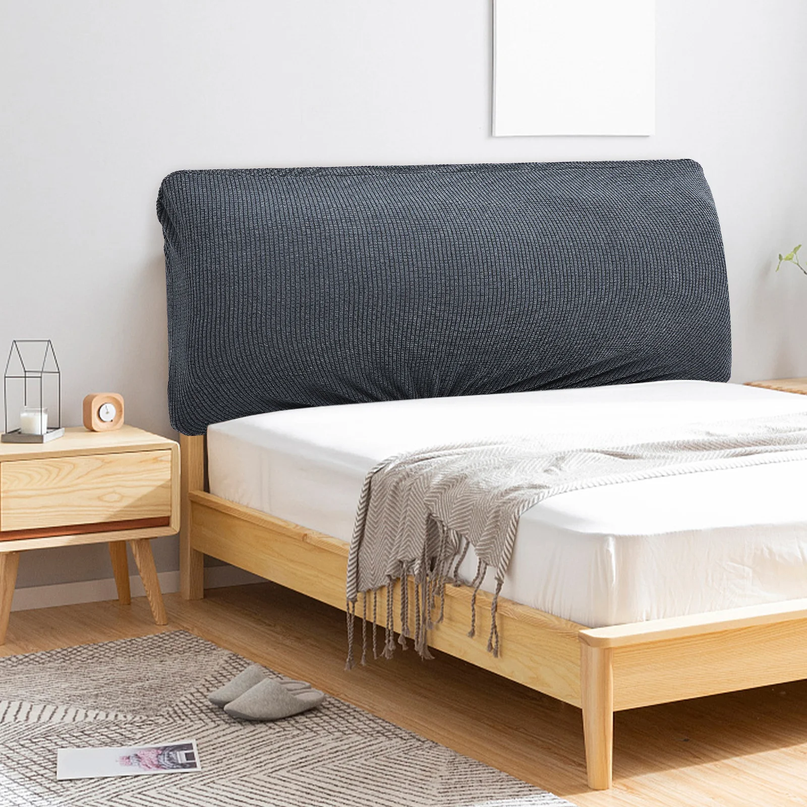 

Stretch Bed Headboard Cover Elastic Slipcover Protector for Double Bed Washable Headboard Cover Home Hotel Use