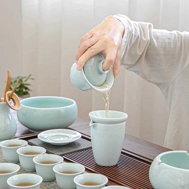 Modern Afternoon Tea Sets Mate Cups Container Chinese Tea Pot Sets Gaiwan Porcelain Conjunto De Xicaras Coffee Accessories 5