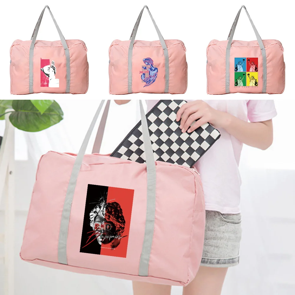 

Handheld Travel Bag Sculpture Printing Series Reusable Casual Portable Foldable Large Capacity Travel Business Duffel Bag