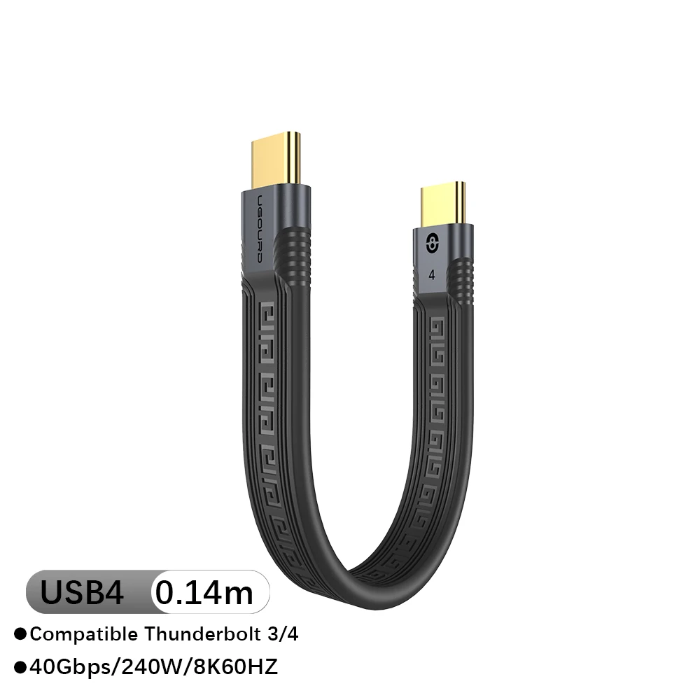 Korte USB 4 Thunderbolt 4 FPC-kabel 40Gbps USB4 Type C Thunderbolt 3 datakabel 240W 8K 60Hz voor EGPU HDD SSD dockingstation HUB