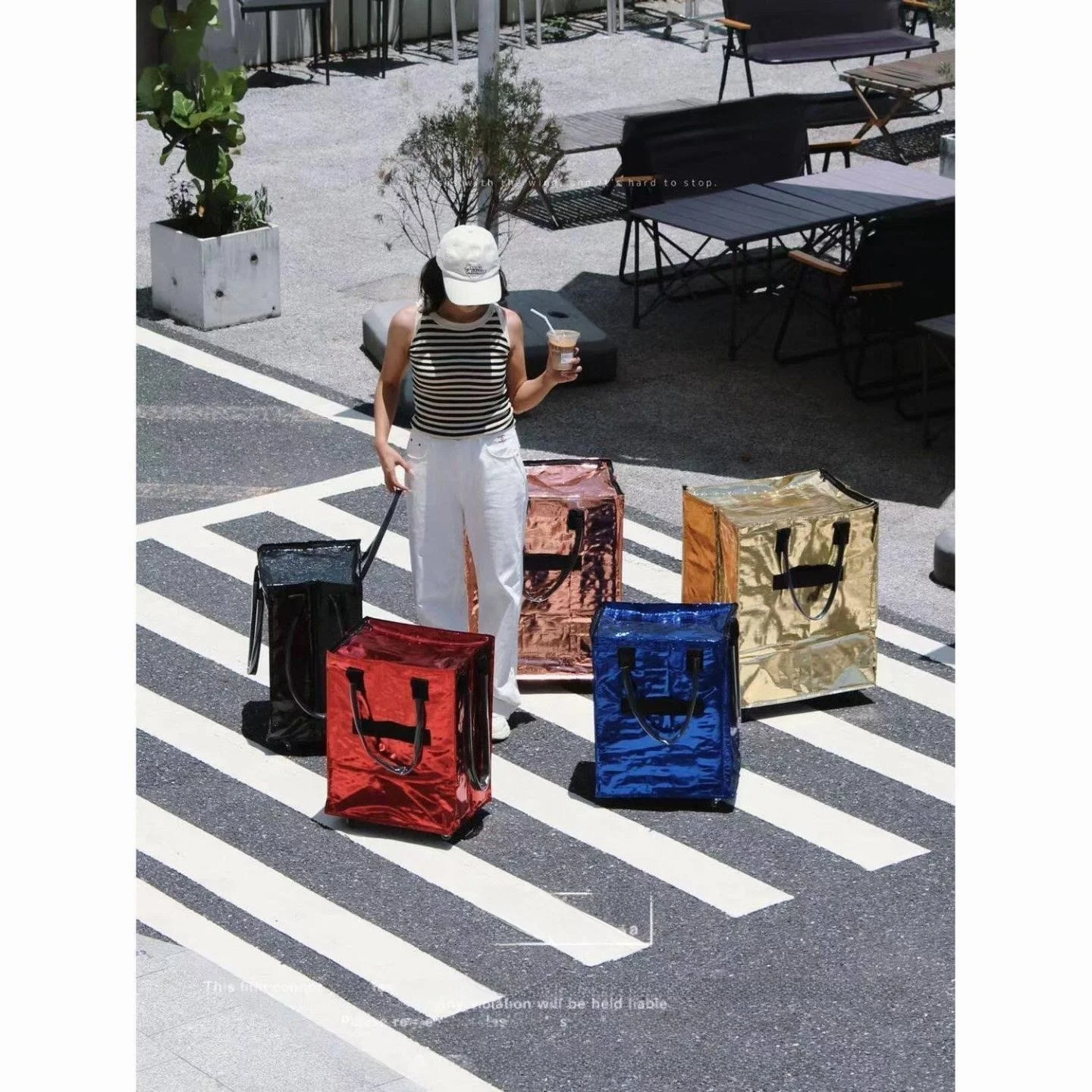 Maleta de Mano Plegable con Ruedas Silenciosas, Tamaño Pequeño 20, con Funda, para Viajes de Negocios, Camping, Estilo Creati...