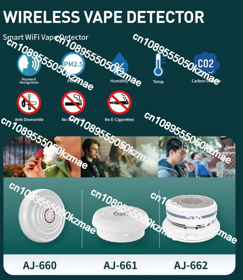 Suitablefor nPM2.5 detection alarm Tuya WiFi version sensor smoke detector AJ-660 wall mounted or ceiling mounted smoke detector view 4