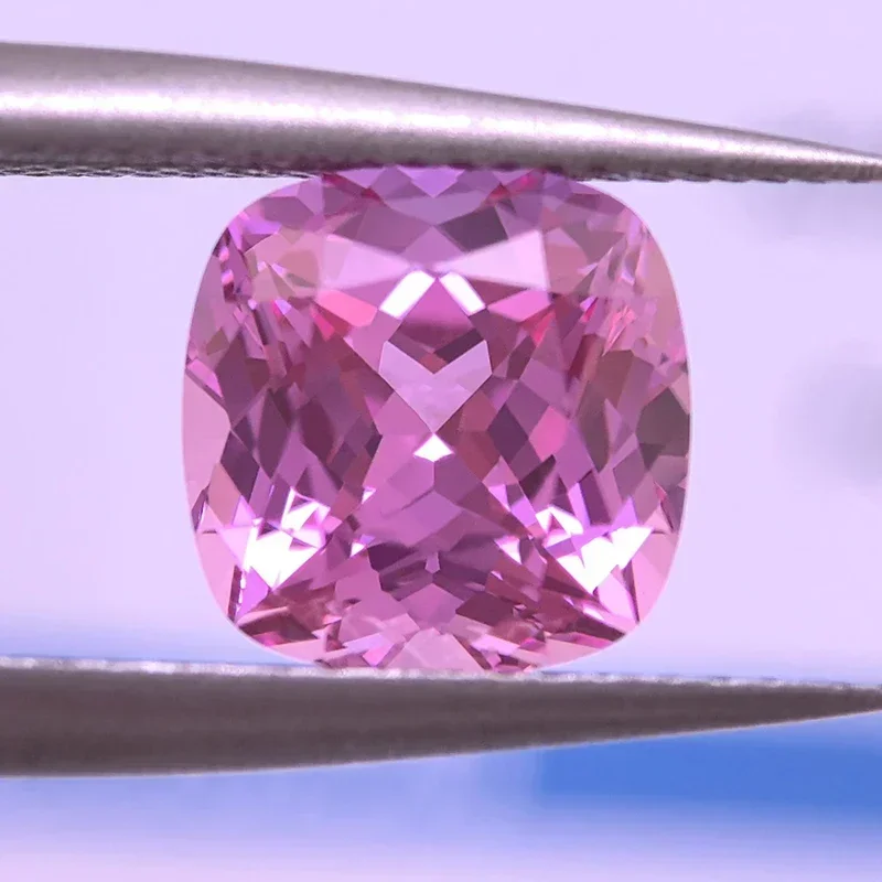 

NEW Lab Grown Sapphire Square Cushion Shape Pink Color Gemstone for Charms Diy Jewelry Making Earrings Selectable AGL Certifica