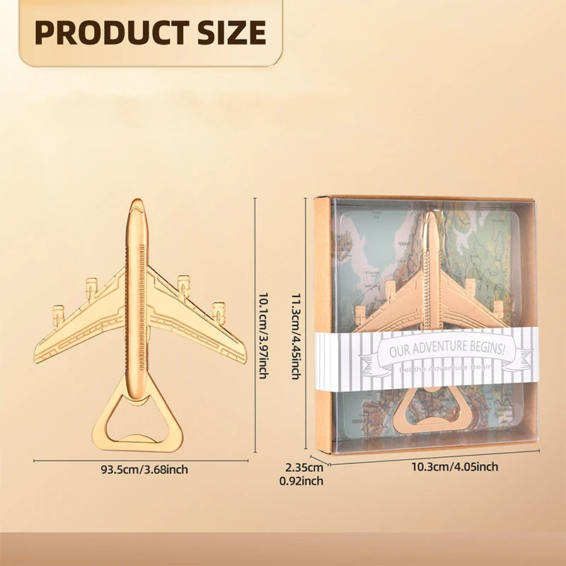 30Pcs Airplane Bottle Opener Wedding Party Favor for Guests Let the Adventure Begin Antique Beer Bottle Opener for Wedding