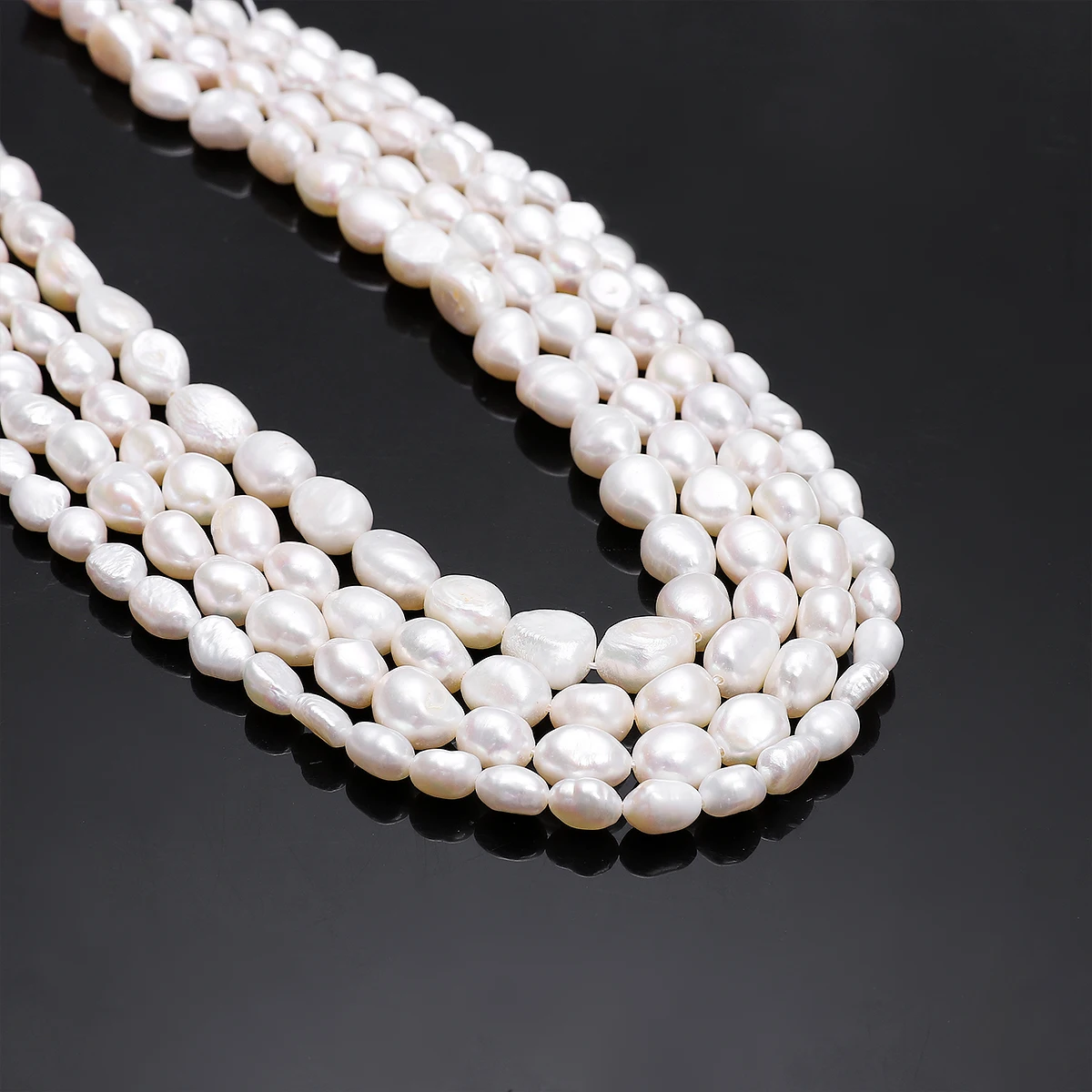 3-4mm A Threaded Rice Shaped Pearls Natural Freshwater Pearls Spacer Beads for Jewelry Making DIY Necklace Bracelet Accessories image 2