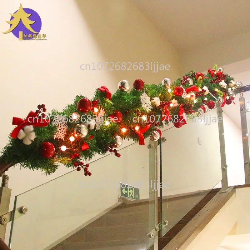 Décorations de noël ins wind 2.7 mètres, couronne de noël en rotin, porte suspendue, fenêtre d'hôtel, pendentif d'escalator