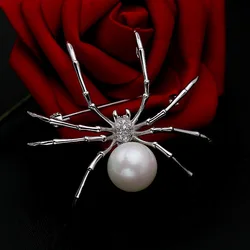 Exaggerated black white spider creative brooch men women party clothes scarf accessories pin brooches gift