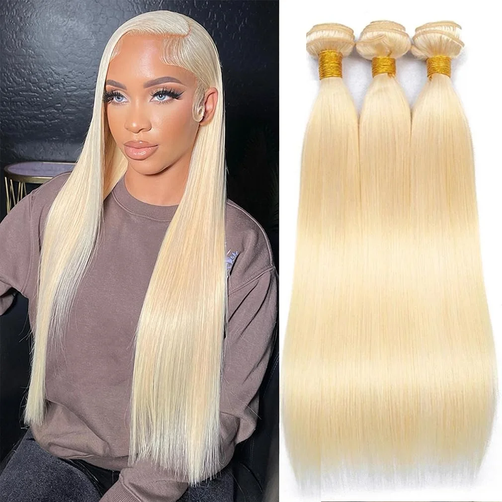 

613 Блондинка 1/3/4 Бразильские пучки волос Прямое плетение Реми 100% уток человеческих волос 100 г/шт. 12А Класс наращивание волос для плетения