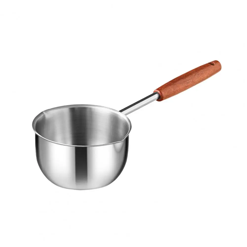 Heat Resistant Handles Pan Stainless Steel Saucepan Stainless Steel Oil Pan with Dual Pouring Spouts Cool-touch Handles