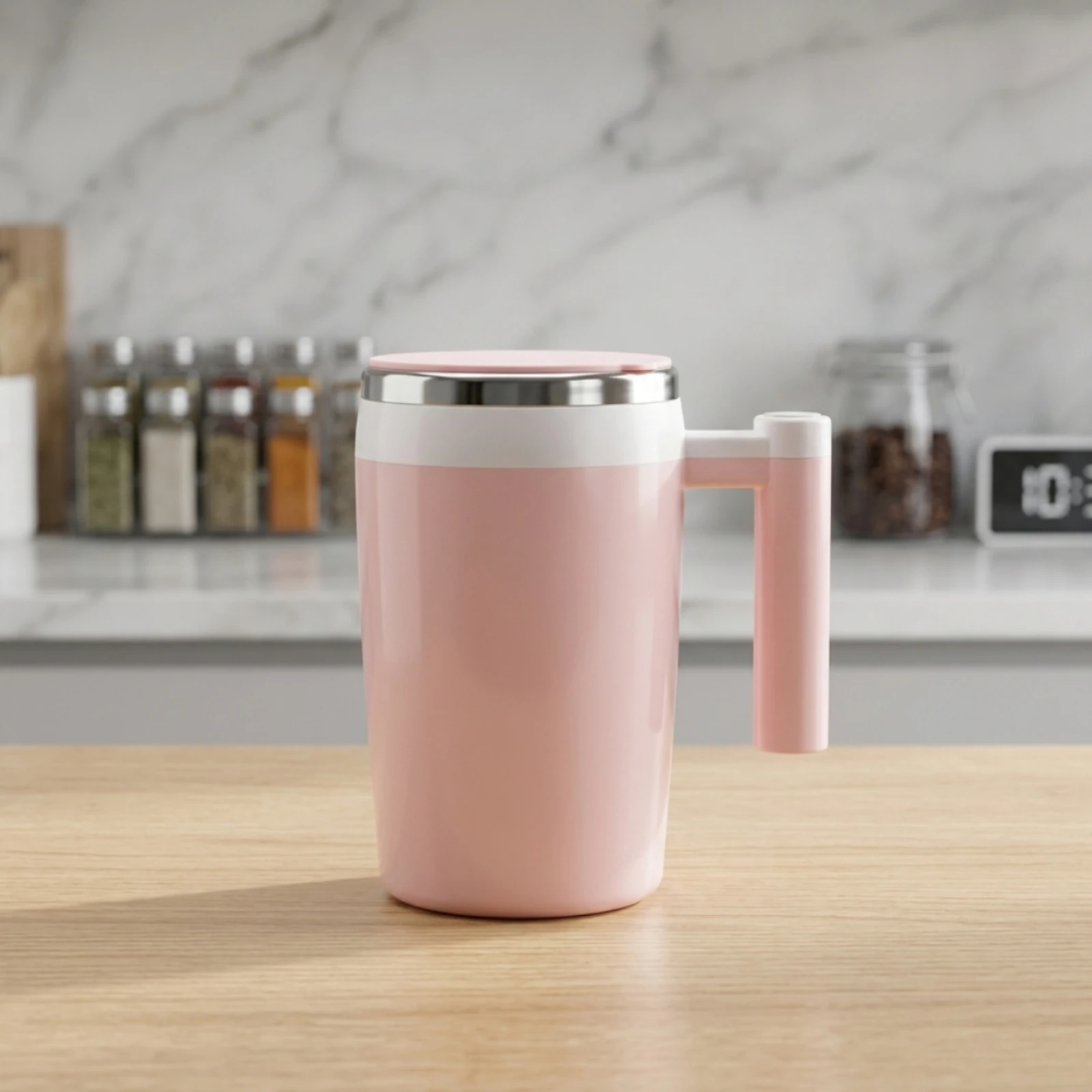 電動セルフかき混ぜカップ-耐熱充電式ミキシングカップ-ハンドル付きマグカップ-食品グレード-コーヒー愛好家向け