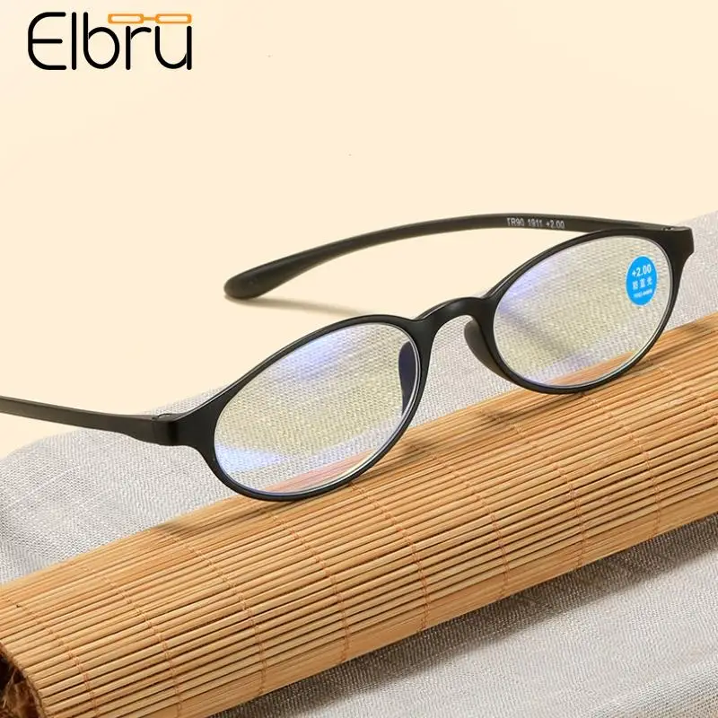 

Elbru New Mini Anti Blue Light Reading Glasses Ultralight TR90 Women Men Presbyopic Presbyopic Eyeglasses Unisex Eyewear For+1+4