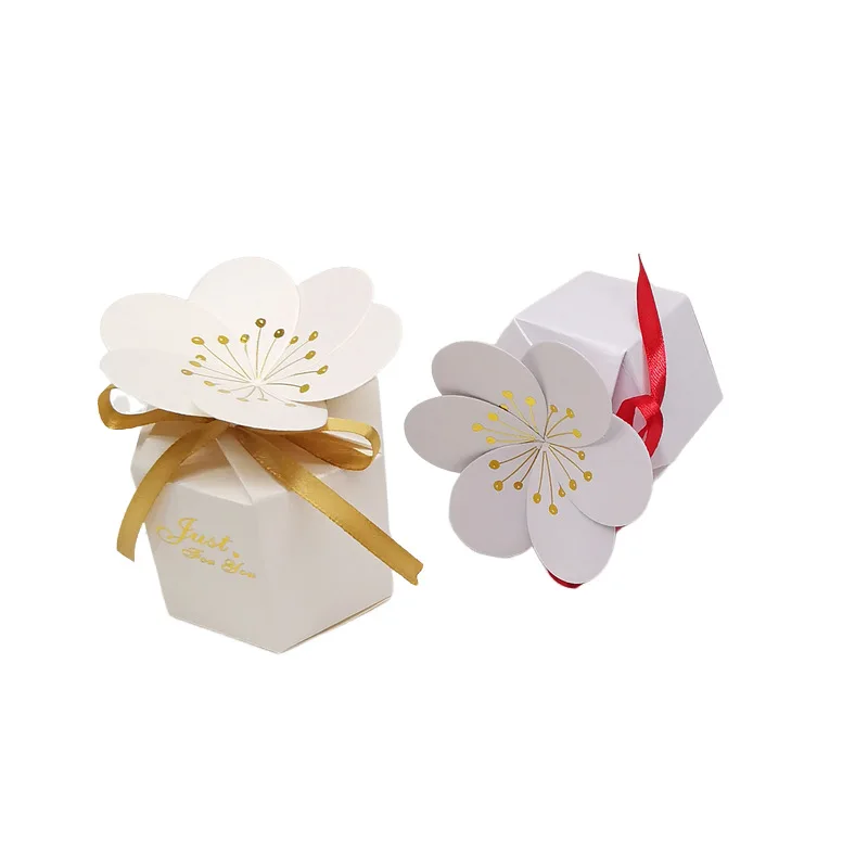 10/20Pcs Sechseckige Papier Süßigkeiten Geschenk Box Mit Band Heißer Stanzen Hochzeit Gunsten Geschenk Verpackung Boxen Für Süße geburtstag Liefert – Detail 6