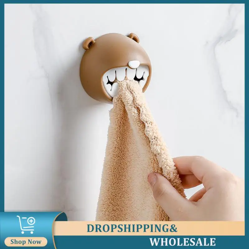 Towel Plug Holder Soft Texture Good Solidity Convenient Creative Bathroom Storage Hooks .paste Type Kitchen Storage Rack