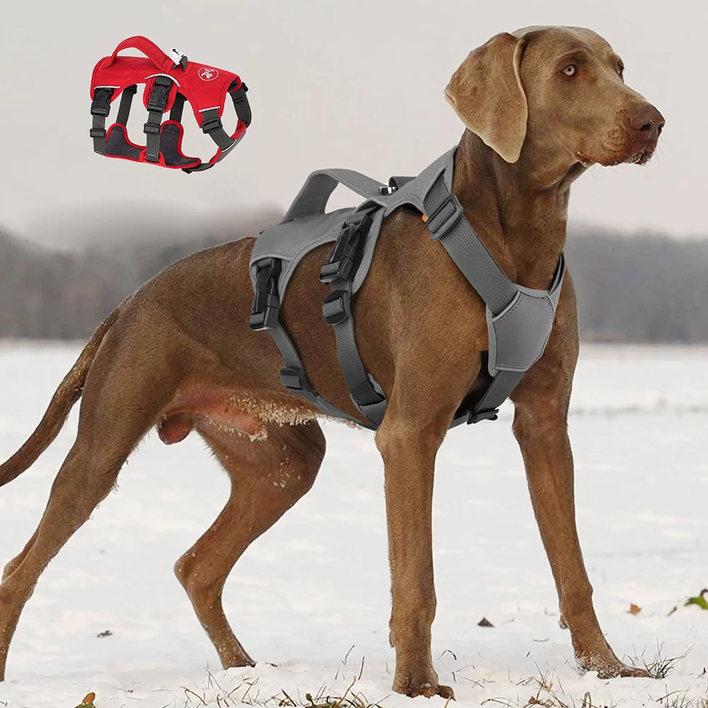 No Pull Big Dogs Harness Nylon Reflective Dog Harnesses Adjustable Waterproof Dogs Mesh Vest With Handle For Small Large Dogs