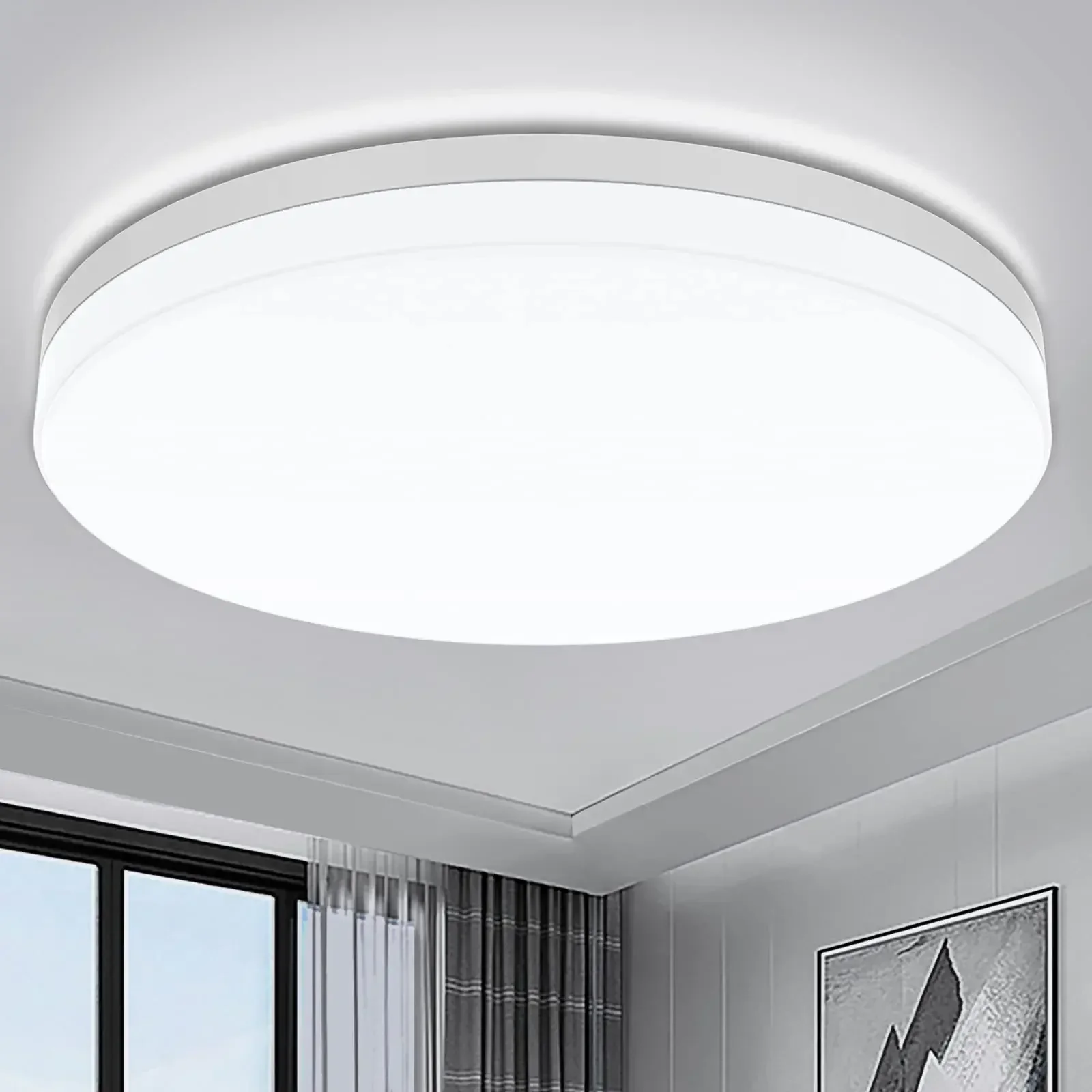 

Ultra-thin Round LED Ceiling Light Bedroom Neutral White Cool Warm 48W 36W 24W 18W
