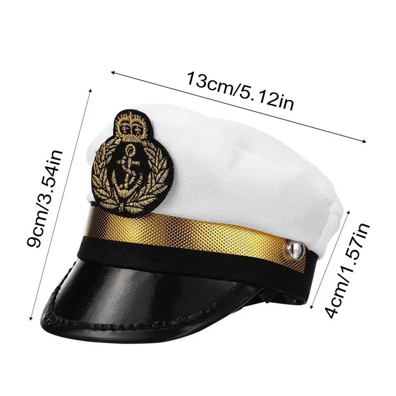 Sailor Hat For Dog Adjustable String White Captain Hat Dress Up Headdress Photo Props Cat Puppy Navy Halloween Costume