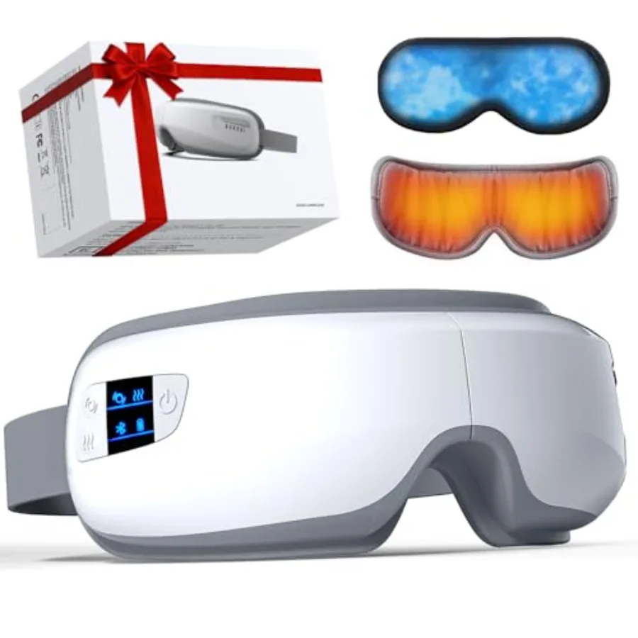 

Массажер для глаз с функцией нагрева и охлаждения, подарок на День святого Валентина для женщин и мужчин, нагревающаяся маска для глаз, уменьшает мигрени, сухость глаз, головную боль.