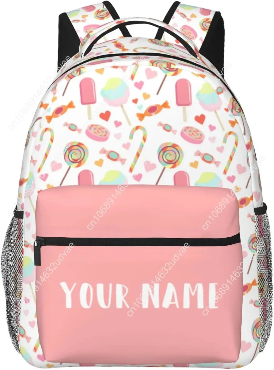 Personalized Backpack for Girls Boys, Custom Backpacks with Name for Kids, Customized Candy School Bookbag for Back to School Tr