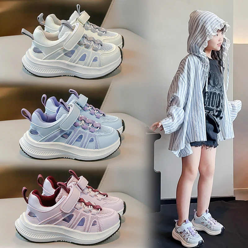 

Детские сандалии, новинка лета 2024, дышащая, противоскользящая, сверхлегкая обувь для папы, стильная детская обувь, легкая и удобная