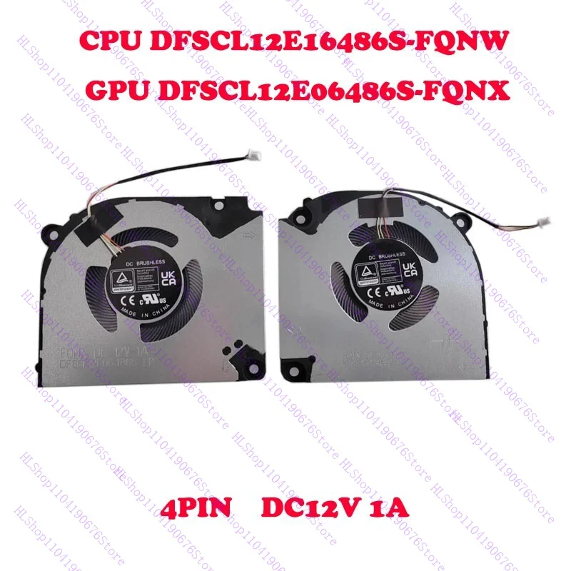 

Новый вентилятор для процессора и графического процессора ноутбука DFSCL12E16486S-FQNW DFSCL12E06486S-FQNX 4PIN DC12V 1A