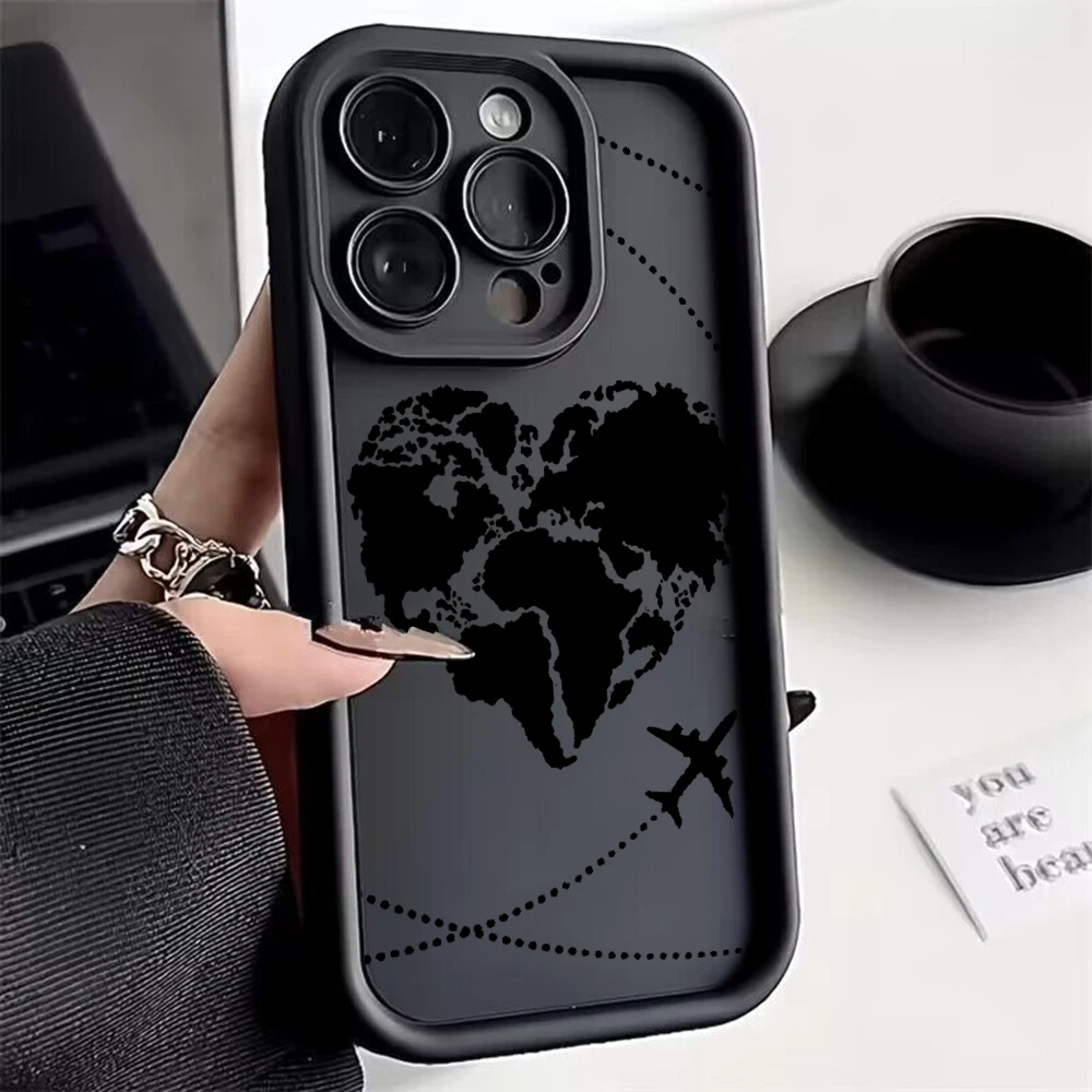 Travel inspired airplane route Phone Case for Samsung S24 S23 S22 S21 S20 Note 20 FE Plus Ultra 5G Soft Silicone TPU Cover