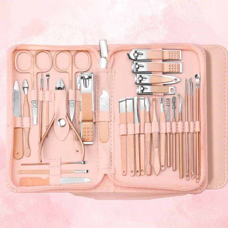 

30pcs Professional Stainless Steel Nail Clipper Set Nail Tools Manicure Pedicure Set of 30pcs Travel Grooming Kit