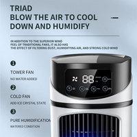Summer Cooling Fan 6 Speeds 3 In 1 Portable Desktop Humidifier USB Mini Air Conditioners Night Light Water Mist For Home, Office